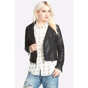 BLANKNYC Faux Leather Moto Jacket Black Womens Size Medium